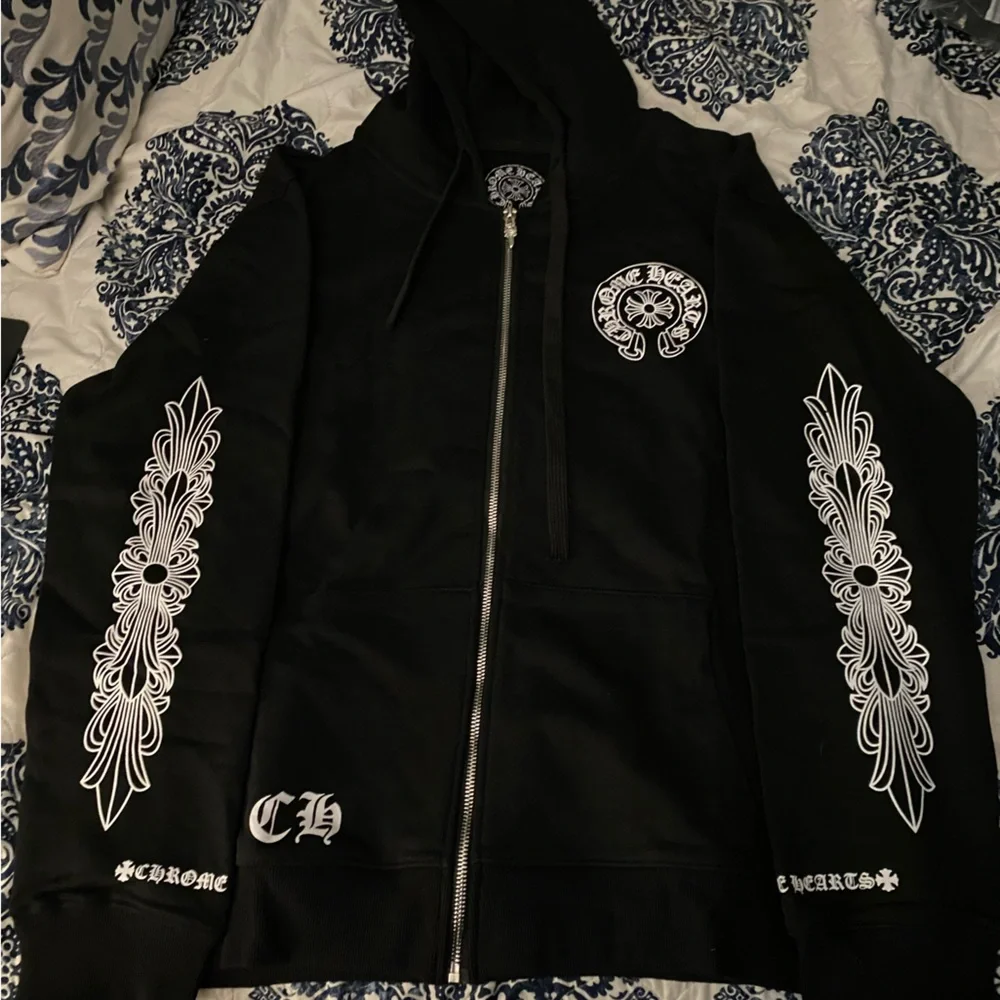 Chrome Hearts Black Hoodie with White Graphics - Picture 2 of 6
